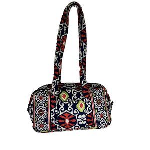 Vera Bradley Quilted Shoulder Bag Navy Red Green Geometric Boho Purse